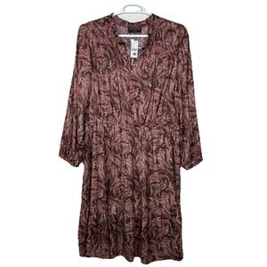 New Lane Bryant Midi Dress Womens‎ Plus 22 Paisley Ruffle Trim Tiered Whimsy Y2K